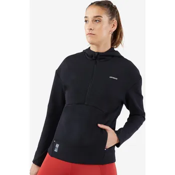 Dámská mikina ARTENGO Dámská tenisová mikina s kapucí Dry 900 černá 46 ČERNÁ