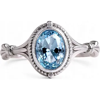 Prsten Prstýnek TOPAZ stříbro 925, vintage, staromódní, nastavitelný