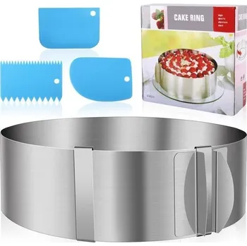 Betonová forma Nastavitelný dortový prstenec, dortový prstenec z nerezové oceli, výška 5 cm, nastavitelný průměr