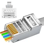 W-Star Konektor FTP RJ45EZ Cat6A 100ks 3U pozlacený 6SLD pass through FRJ45EZC6AS