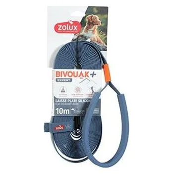 Vodítko pro psa Vodítko pes BIVOUAK ploché,silik.15mm/10m modrá Zolux