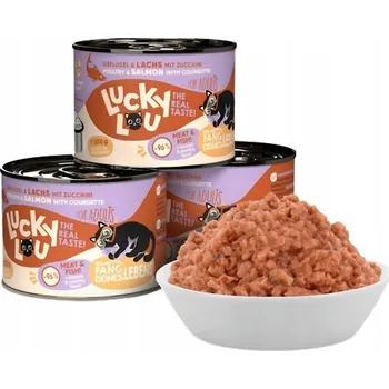 Krmivo pro kočku Lucky Lou Lifestage Adult Drůbež a losos konzerva 200g