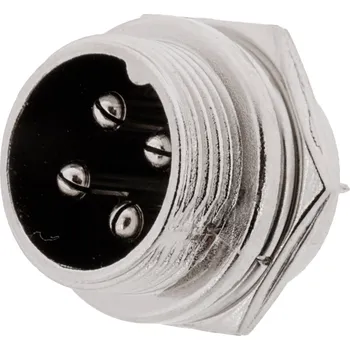 Elektrický konektor LaskaKit_cz Konektor GX16 16mm - 4 piny, panel