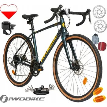 Jízdní kolo Gravel kolo pánské 28" hliníkové IWOBIKE 2025 Shimano Claris Kotoučové brzdy Lehké