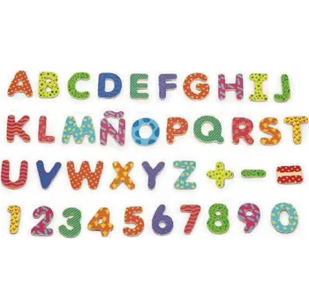 Dřevěná hračka Viga Dřevěná magnetická sada písmen a číslic, 77 dílů, vzdělávací