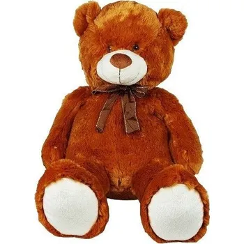 plyšák PLYŠOVÝ medvěd, 70 cm, s mašlí, Hnědý