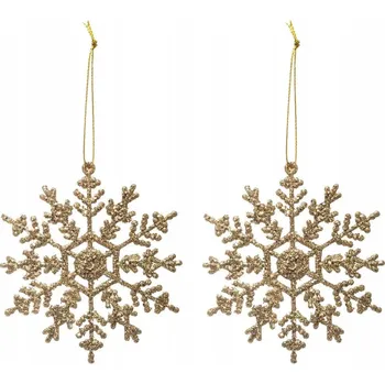 Vánoční dekorace Vánoční Baňky ve tvaru sněhová vločka 9,5 cm 2 ks