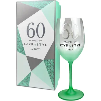 Sklenice Dárek Sklenička pro ženu k 60. narozeninám - PREMIUM skleničky na víno