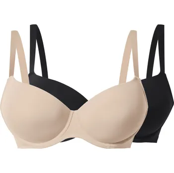 Podprsenka esmara® Dámská podprsenka XXL, 2 kusy (černá/béžová, 90E)