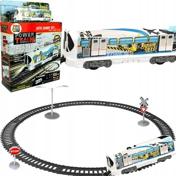 Vláček a vláčkodráha MĚSTSKÁ TRAMVAJOVÁ DRÁHA VLAK ELEKTRICKÝ 135CM KOLEJE ZNAČKY SVĚTLA