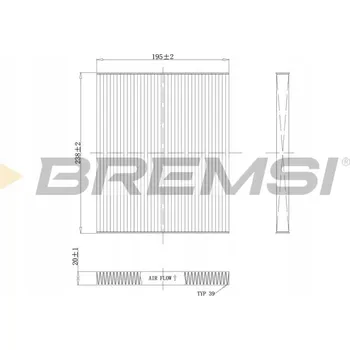 Kabinový filtr Bremsi FC0451 Filtr, ventilace prostoru pro cestující