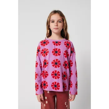 Chlapecké oblečení Dětské bavlněné tričko s dlouhým rukávem Bobo Choses Kaleidoscope 225AC011 fialová 40X, vel. 111/122
