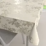 Sametový obdélníkový ubrus Isabela Flower IBL-022 Zlaté květy na smetanovém 100x160 cm