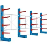 Konzolový regál EXPAND, jednostranný, 4 stojany, 16x 600mm rameno, 8000 kg