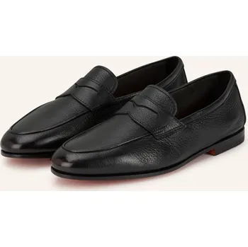 Pánské mokasíny Santoni Pánské Penny Mokasíny Carlos, černá / oranžová, 43