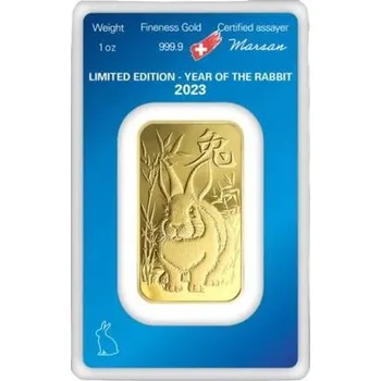 Argor Heraeus SA - zlatý slitek 1 Oz Argor Heraeus SA Year of the Rabbit (Rok králíka) 2023 Limited Edition - 31,1 g