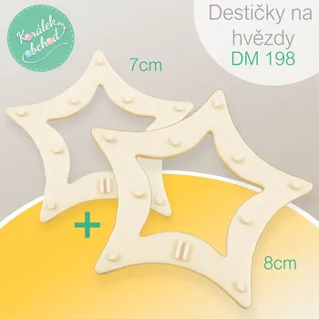 Destička (šablona) na výrobu drátěné hvězdy DM 198. Sada destiček 7cm + 8cm. Materiál plast.