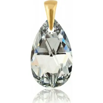 Přívěsek Stříbrný 925 pozlacený přívěsek s křišťálem Swarovski Almond 22 Crystal CAL