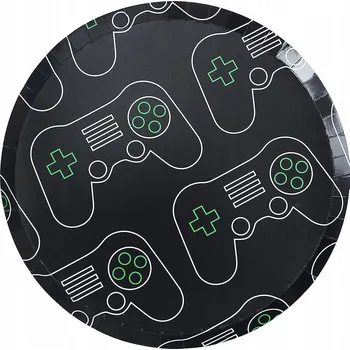 Party nádobí Papírové talířky Game on narozeniny hráče