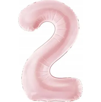 Foliový balónek "Číslice 2", matný růžový, PartyDeco, 34", DGT