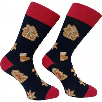 Dámské oblečení Ponožky v krabičce On a Ona Perníček ( 2 páry) - tmavě modrá