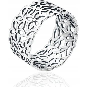 Prsten ŠIROKÝ PRSTEN vel. 17 STŘÍBRO 925 KVĚTINOVÝ AŽUR