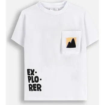 Chlapecké oblečení Dětské tričko bílé chlapecké s krátkým rukávem velikost 122 Coccodrillo ZC5