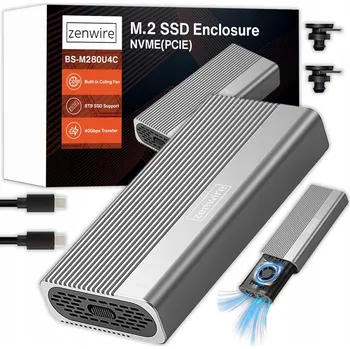 SSD disk Pouzdro pro SSD M.2 NVMe PCIe USB-C 4.0, box na disk M.2 Thunderbolt 4 40 GB