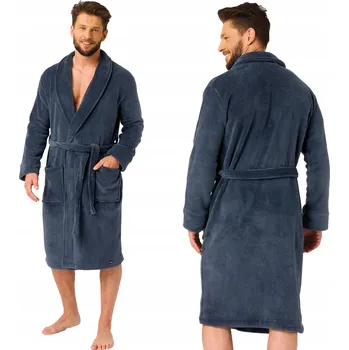 Pánský župan KEY PÁNSKÝ ŽUPAN MGL 255 B25 M/L TMAVĚ MODRÝ