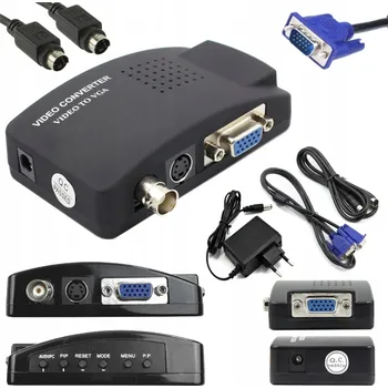 Video redukce Převodník BNC / VGA / S-VIDEO na VGA 1080p – obraz z kamery, DVD na monitor