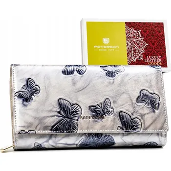 Peněženka Peterson dámská peněženka z pravé kůže stříbrná PTN 42100-BF-7082 SI - pro ženy