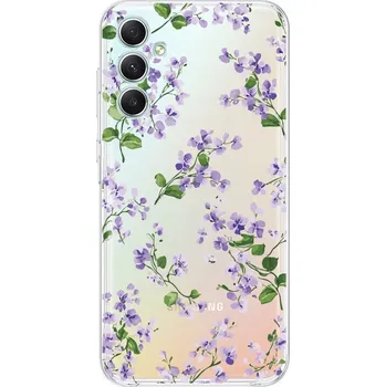 Pouzdro na mobilní telefon Pouzdro pro Samsung Galaxy A34 5G průhledné, Fialové Macešky