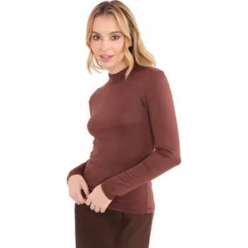 Dámské tričko Dámské přiléhavé tričko s dlouhým rukávem a polovičním rolákem