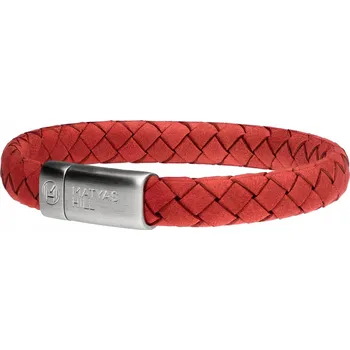 Náramek MATYAS HILL Dámský kožený náramek FUSION RED 18,5 cm