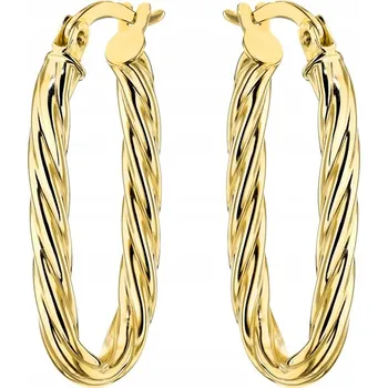 Náušnice ZLATÉ Dámské NÁUŠNICE s Anglickým Zapínáním Ryzost 585 Kroucené Oválné 14k