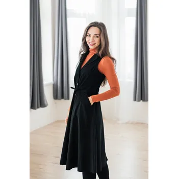 Dámské šaty Manšestrové vestové šaty Madlen černé Velikost: S