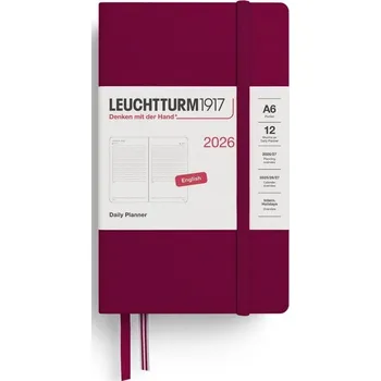 Diář Daily Planner 2026 Pocket (A6) Port Red