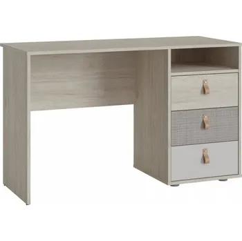 Psací stůl Velký psací stůl se zásuvkami a výklenkem do studentského pokoje Denim - Meble Wojcik Ořech Rockford Světlý / Cashmere / Caroline 120x75 cm