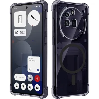 Pouzdro na mobilní telefon Techsuit Shockproof průhledný silikonový MagSafe pro Nothing Phone (3a) Pro kouřově černý