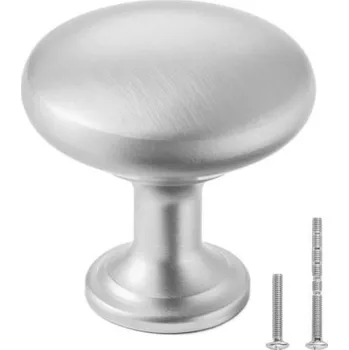 VEVOR úchytky na skříňky, balení 25 kusů, 28 mm úchytky zásuvek ze zinkové slitiny, kliky dveří, houbovité kuchyňské úchytky, úchytky komody, kování skříněk se šrouby pro koupelnové skříňky a zásuvky, niklová barva
