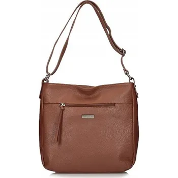 Toscanio kabelka, typ kabelka přes rameno, pravá kůže, hnědá