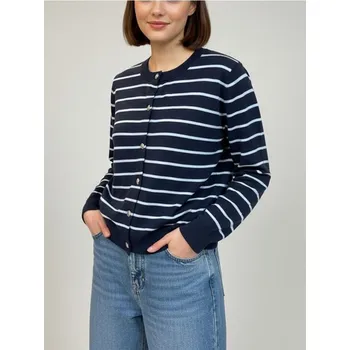 Oblečení a móda Sinsay - Pruhovaný kardigan na knoflíky - námořnická modrá - 128IJ-59P - 128IJ-59P-M