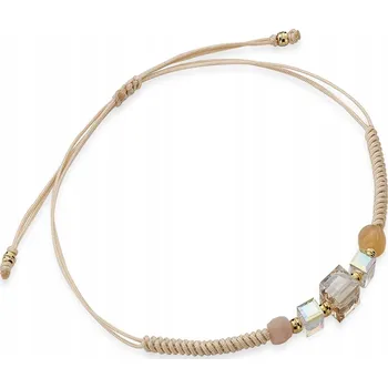 Náramek Náramek provázkový zlato 585 opál měsíční kámen křišťál