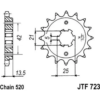 Řetězová sada pro motocykl Řetězové kolečko JT JTF 723-14 14 zubů, 520
