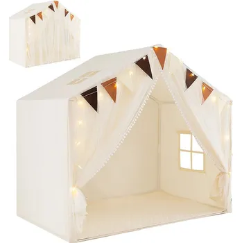 Dětský stan Dětský stan s hvězdnými světly, béžový