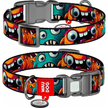 Obojek pro psa Nylonový obojek pro psa, motiv Zubaté příšery, velikost S, 25-35 cm, šířka 15 mm