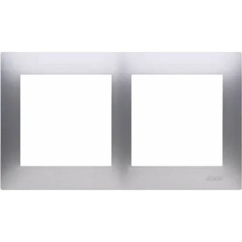 vypínač Dvojitý rám Kontakt-Simon S54 stříbrná