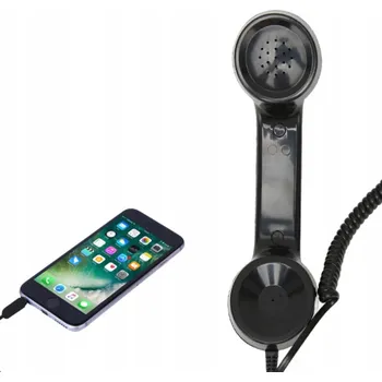 RETRO SLUCHÁTKO K SMARTPHONU S 3,5MM JACKEM, REGULACE HLASITOSTI, ČERNÉ