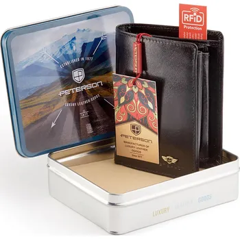 Peněženka Peterson dámská peněženka z pravé kůže, černá