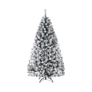 Vánoční stromek Umělý vánoční stromek CM22067, 180 cm, zasněžený, kovový stojan - N COSTWAY